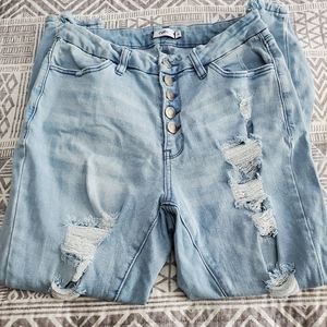 Distressed High Waisted Jeans